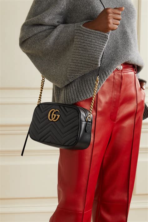 gucci 223705|GG Marmont small shoulder bag in light grey leather .